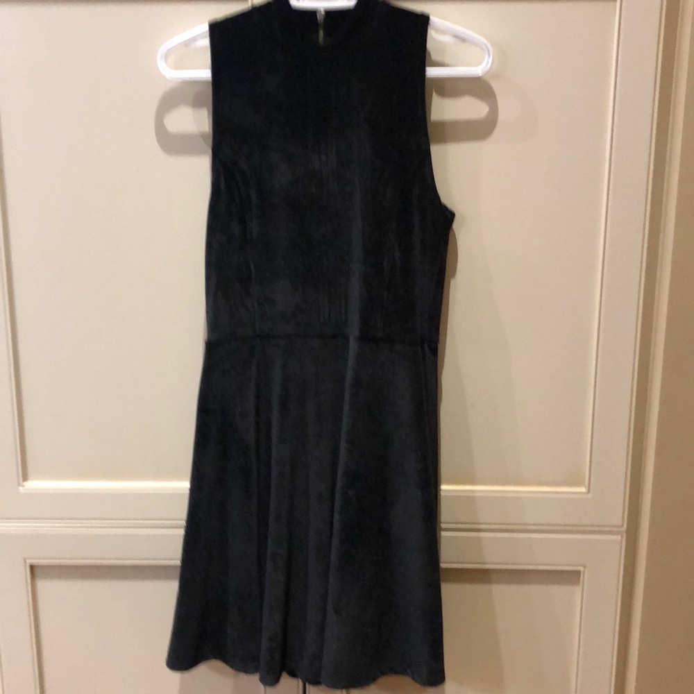 Vans fit and flare black velour dress.